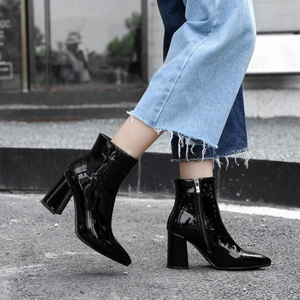Working thick heel gold and silver plus size short boots
