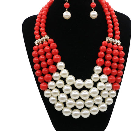 Multi Simulated Pearl Bohemian Jewelry Set