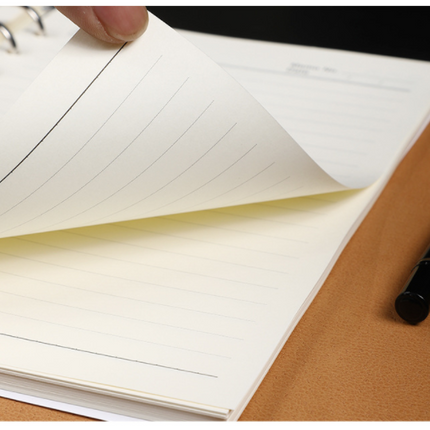 A5 leather buckle 6-hole clip notebook
