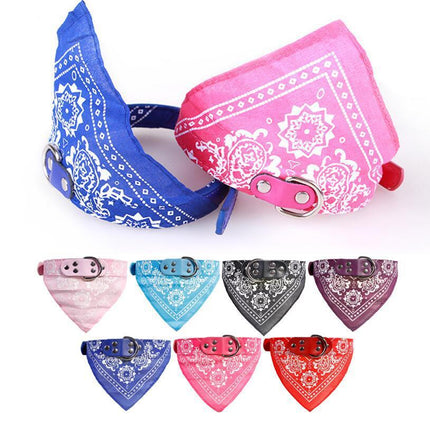 Printed triangle scarf saliva towel small dog collar