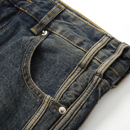 Flared Zipper Vintage Striped Jeans