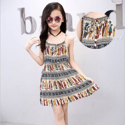 New tie dye layered cute Summer cotton silk dress floral dress for girls