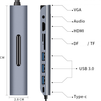 USB C HUB docking station 9 in 1Type-C HDMI VGA low temperature mobile computer expansion docking accessories