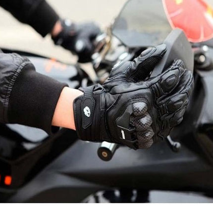 Motorcycle Locomotive Equipment Knight Carbon Fiber Leather Windproof Men and women Four Seasons Anti-fall Off-road Racing Riding Gloves