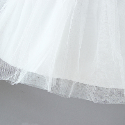 Striped Bow Net Yarn Suspender Skirt Baby Princess Dress Fluffy Yarn