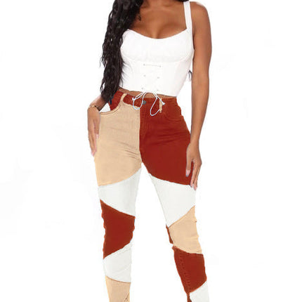 New Two-color Patchwork Casual Pants
