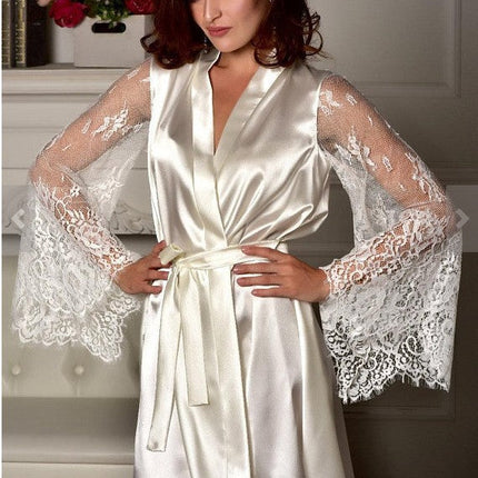 Plus size sexy feminine bathrobe nightdress