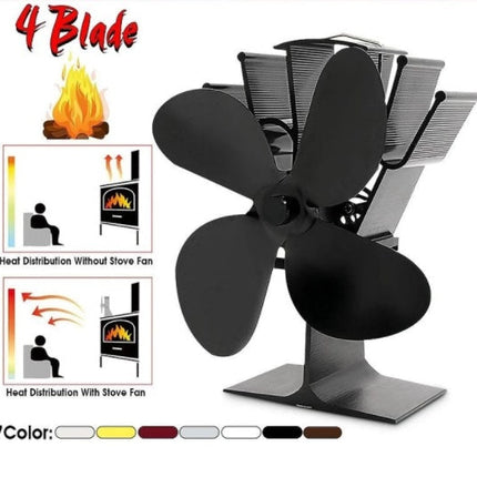 Silent thermodynamic fireplace fan fireplace thermometer