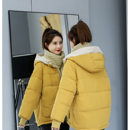 Plus size women's cotton short warm jacket