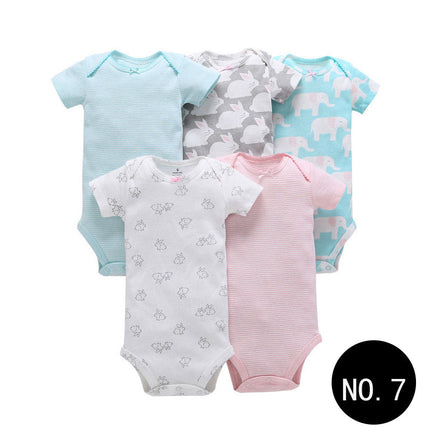Baby Short Climb 5-piece Romper Boys and Girls Cotton One-piece Rompers