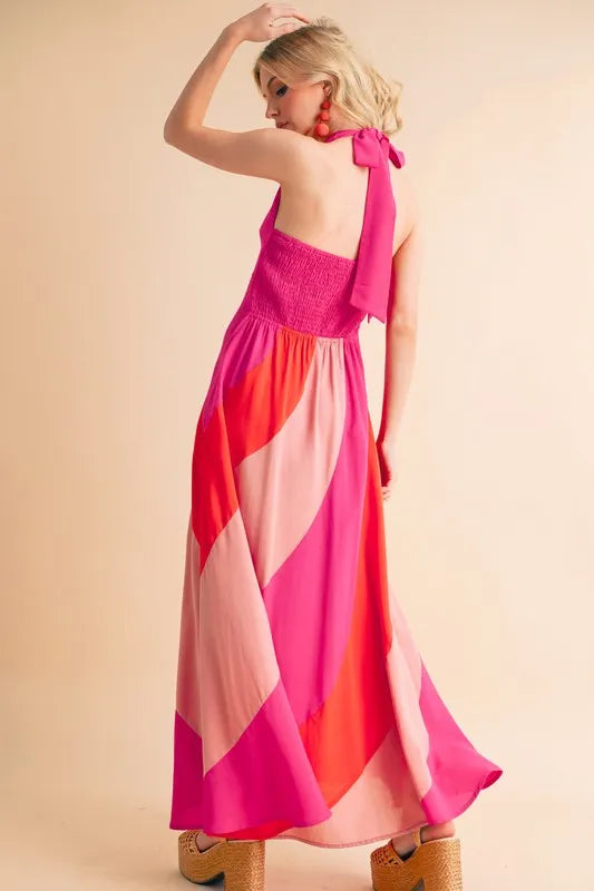 Aemi+Co Color Block Sleeveless Maxi Dress