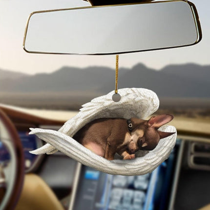 Car Pendant Sleeping Dog Angel Home Decor Acrylic Showcase Hanging Ornaments For Doors