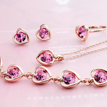Peach Heart Jewelry Set