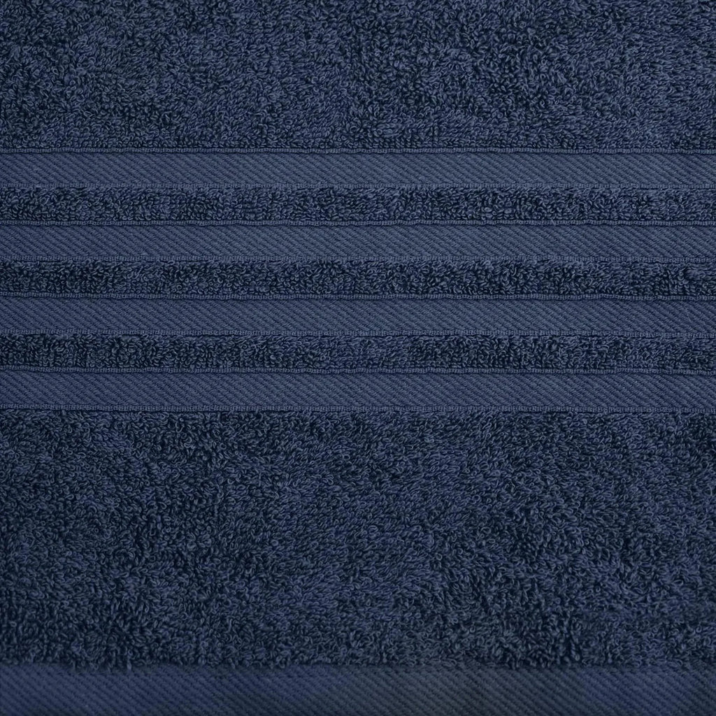 12 Pcs Bath Towel Set for Bathroom Wealuxe Collection 100% Cotton Soft Navy Blue