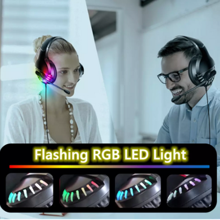 Wired Gaming Headset With ,Icrophone Sound Card Line Control