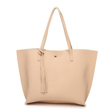 Tassel Handbags Woman PU Leather Large Capacity Female Shoulder Bags Solid Color Practical Women corssbody Bag