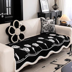 Tulip Flower Wave Black / 70x70cm