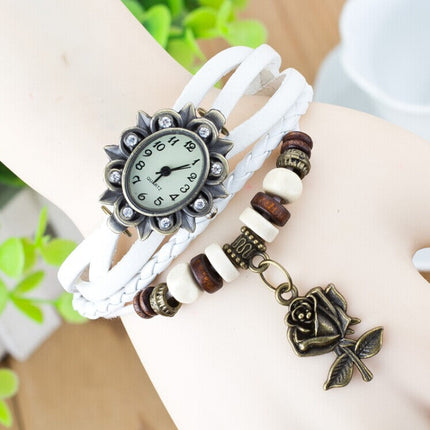 Fashionable Casual Ladies Watch Leather Wrapped Bracelet Epidermis Women Table Butterfly Pendants Wholesale Children Table