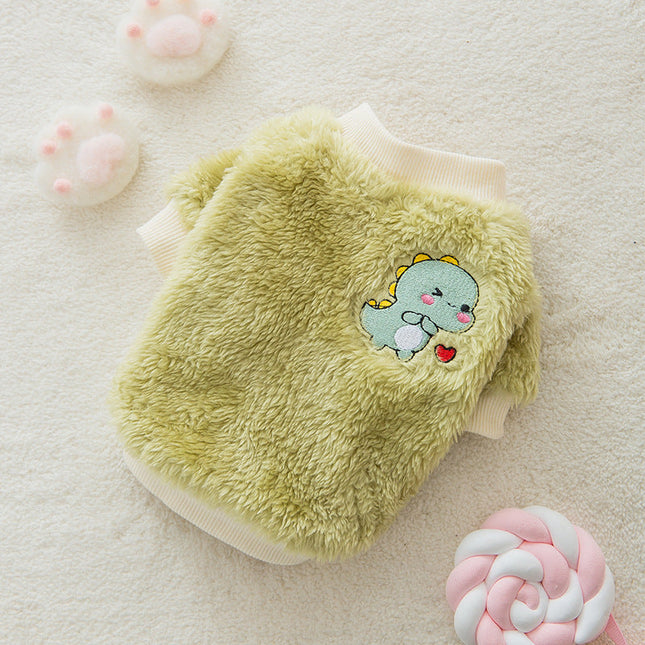 Coral fur warm in winter lovely dog Teddy clothes bear winter small dog cat feet autumn winter clothes