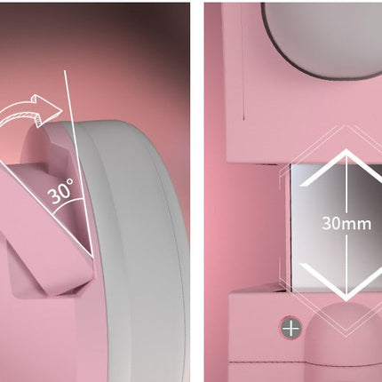 Pink wired earphone cute girl ECG gaming earphone