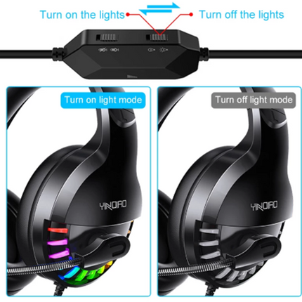 Wired Gaming Headset With ,Icrophone Sound Card Line Control