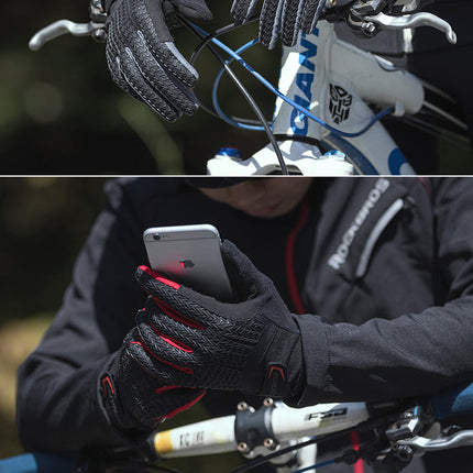Riding fleece full finger gloves bike