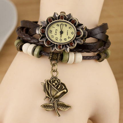 Fashionable Casual Ladies Watch Leather Wrapped Bracelet Epidermis Women Table Butterfly Pendants Wholesale Children Table