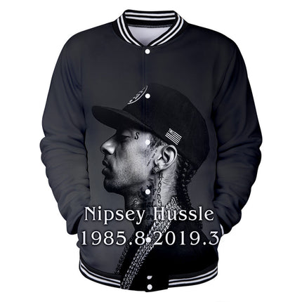 Trendy nipsey hussle casual 3D baseball uniform