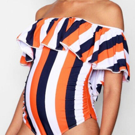 Printed plus size flashing swimsuit