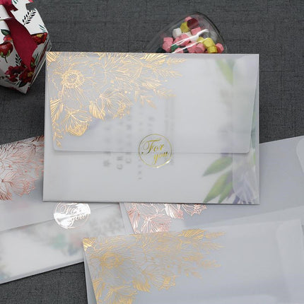 Sulfuric Acid Paper Invitation Card Bronzing Matte Varnish
