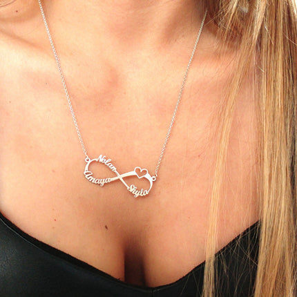 Personalized Stainless Steel Custom Name Necklace Rose Pendant