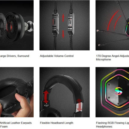 RGB lighting effect gaming headset