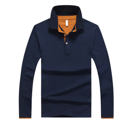 Men's Long Sleeve Business Plus Size POLO Shirt