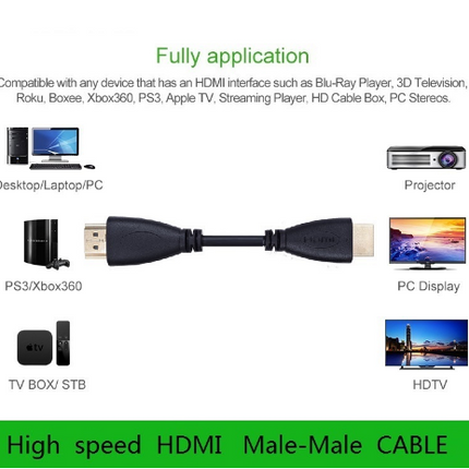 3FT,0.3M,1M,1.5M,2M,3M,5M High speed Gold Plated Plug Male-Male HDMI Cable 1.4 Version HD 1080P 3D for HDTV XBOX PS3 computer