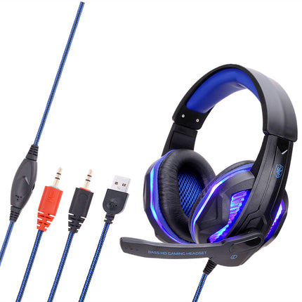 Glowing gaming headset gaming headset