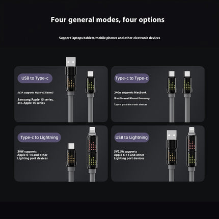 12m Lengthened Super Soft Liquid Four-in-one For Android Fast Charge Data Cable