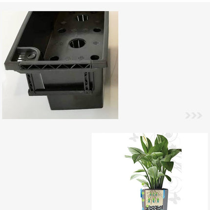Balcony Rattan Long Flower Pot Automatic Water Feeding Lazy Flower Pot Large Planting Basin