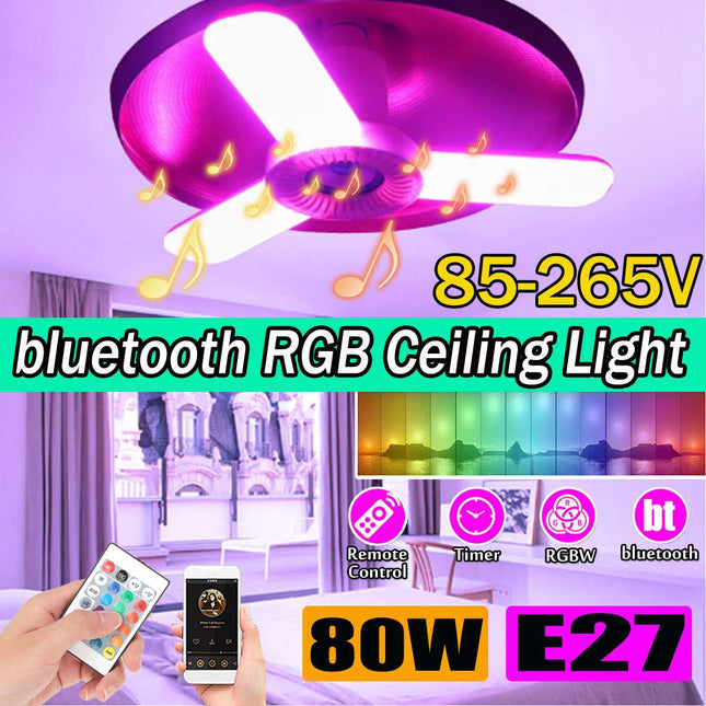 RGB three leaf folding Bluetooth music lamp