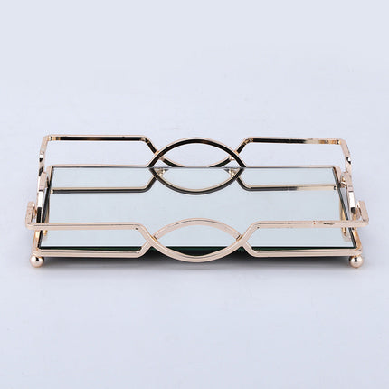Desktop coffee table wrought iron storage tray