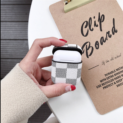 Compatible with  Jacket anti-lost hook wireless Bluetooth headset 2 generation leather case lattice hard shell tide