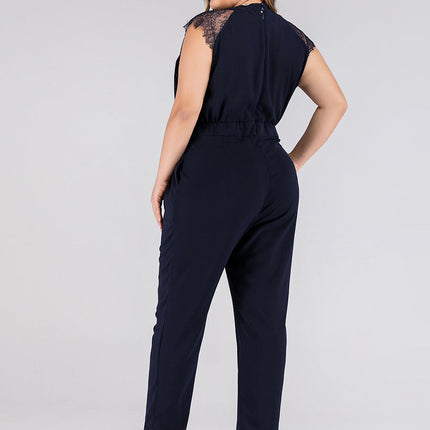Plus size women's lace jumpsuit trousers