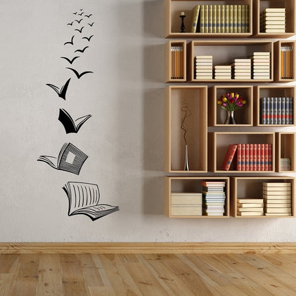 Removable Books Personalized Study Room Bedroom Sofa Library Wall Stickers