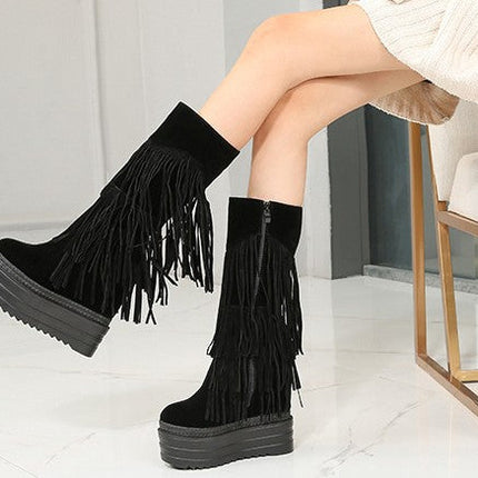 Super High Heel Women Shoes Fringed Boots
