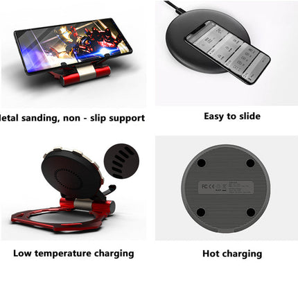 Iron Man Metal QI Wireless Charger Stand Desktop Mobile Phone Charger