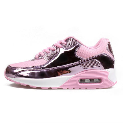 Mesh breathable running shoes, bright lacquer leather, Yuansu running shoes, sneakers