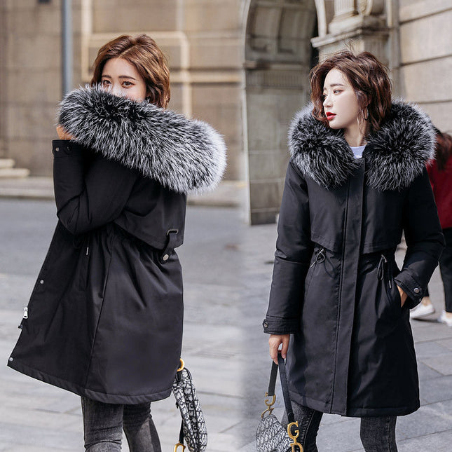 Loose plus size winter plus velvet cotton jacket