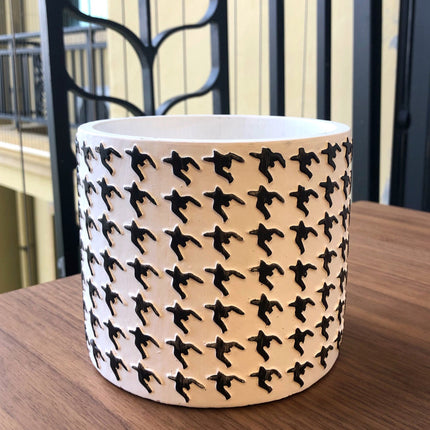Nordic minimalist relief carved cement flower pot