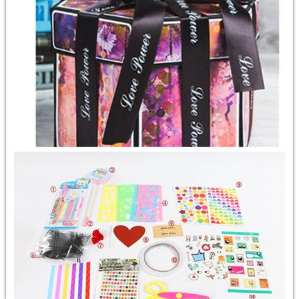 Surprise Explosion Box DIY Handmade Scrapbook Photo Album Gift Box for Valentine Gift
