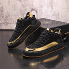 Black gold cotton shoes / 38