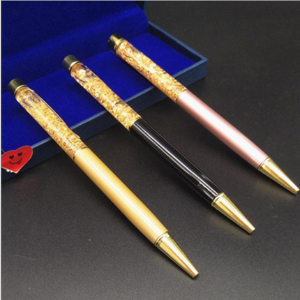 Gold foil pen metal ball point pen